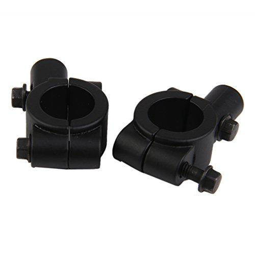 Image of Motorcycle Bike Handlebar Mirror Clamp Mounting Bracket, 10mm, Pair, Black