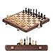 A&A Premium Natural Walnut Folding Chess Board Game Set, 15
