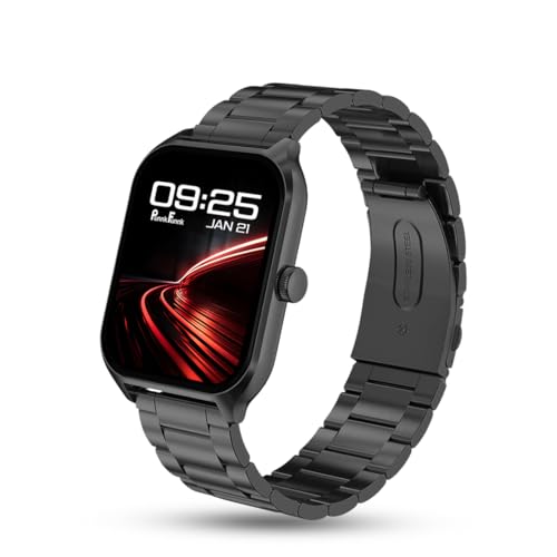 Image of PunnkFunnk NeoLux 1.96 inch HD Display Smartwatch for Men & Women 2025 with 110+ Sports Modes, Heart Rate, Sleep Monitor, IP68 Waterproof, Answer /Make Calls for Android & iOS(Metal Black)