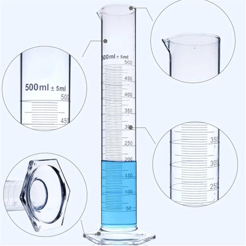 Cilindro graduado de vidrio 100ml para experimentos de laboratorio escolares 5