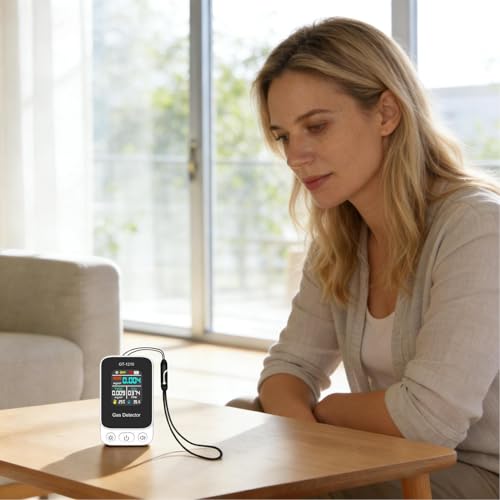Detector de dióxido de carbono portátil con termómetro y humedad digital 4