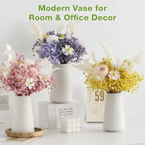 image for Mfacoy Ceramic Vase, Flower Vase for Home Decor, Minimalism Style Whit