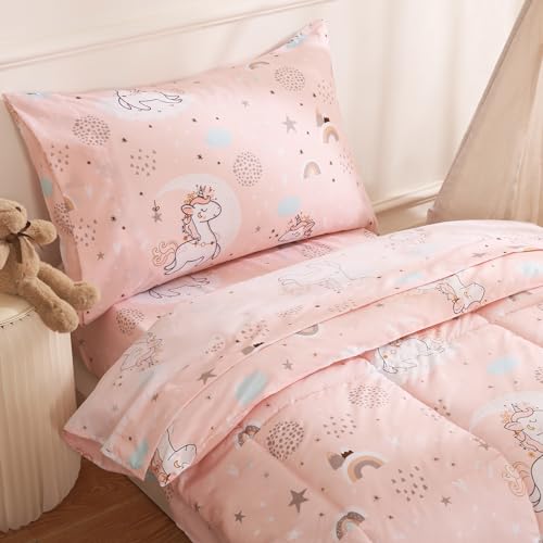 Jsd CA-JSD-4PC-TODDLER-PINK UNICORN Pink Unicorn Toddler Bedding Set thumb #6