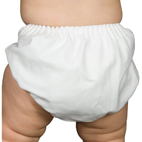I.C. Collections Baby Boys White Batiste Diaper Cover Bloomers, Size XL Cover