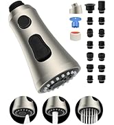 Universal Chrome Faucet Head Replacement with 15 Adapters Compatible with Moen Delta Faucet Head,...