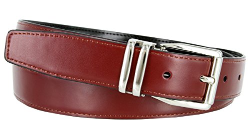 Men's Reversible Genuine Smooth Leather Dress Casual Belt 1-1/8