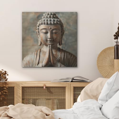 Décoration murale en feutre acoustique Bouddha tableau marron 60x60 cm - 6