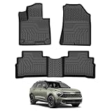 Cacartist Floor Mats Custom Fit for Kia Sportage 2023 2024 2025 2026 (Only Fits Non-Hybrid Models) Accessories TPE 3D All Weather Floor Liners for Sportage 1st & 2nd Row