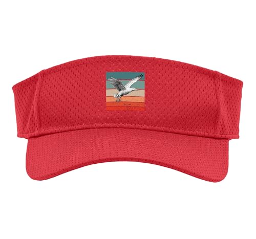 Seagull Flight Freedom Soaring Feathers Grace Birds Sky Sport Sun Visor, Adult, One Size, Red