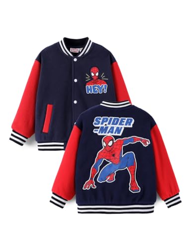 Image of Disney Kids Fleece Bomber Jacket, Varsity Outerwear with Pockets, 2-10Y