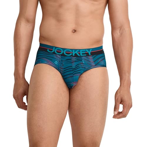 Jockey Men's Underwear Infinite Cool Microfiber Stretch Brief - 3 Pack, Northern Light/Underwater Wave/Black, L - image 2
