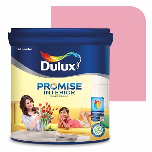 Image of Dulux Promise Interior Emulsion Paint (10L, Tickled Pink) | Wall paint with Chroma Brite Technology for brighter longer-lasting colors | Rich Finish | Anti-chalk | Water-based | 3-year warranty