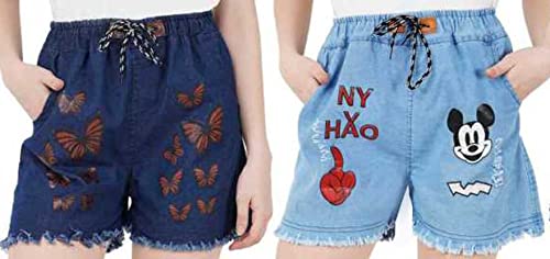 KIFAYATI BAZAR Girl's Regular Shorts (Pack of 2)