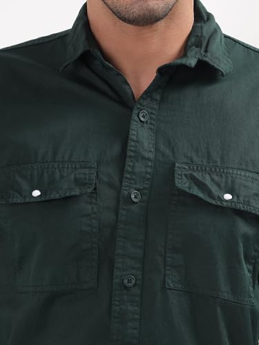 Image of Premium Men Plain Shirt Full Sleeve | Button Down Collar RFD Lightweight Fabric | Regular Fit Casual Wear Shirt with Double Pocket Design