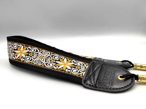 lightstar Embroidery Saxophone Neck Strap - (Comfort, Breathable, Metal Swivel Snap Hook) Sax Neck Strap for Alto Tenor (Sunflower embroidery) - Thumbnail 2