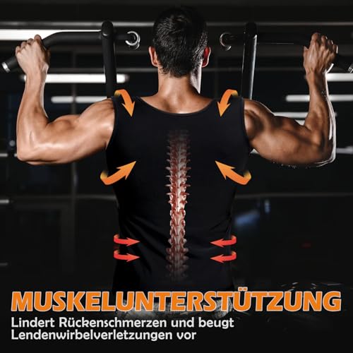 Kiiwah Herren Abnehmen Sauna Weste,Schweiß Sauna Shirt Body Shaper Männer Sport Gym Tank Top, Kompressionsshirt Fitness Abnehm T-Shirt Men für Gym, Fettverbrennung