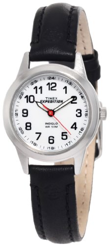 Timex Women's T49872 Expedition Metal Field Mini Black Leather Strap Watch