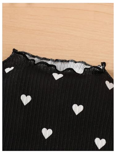 MakeMeChic Girl's Lettuce Trim Mock Neck Shirt 3 Pack Long Sleeve Rib Knitted Tee Tops4