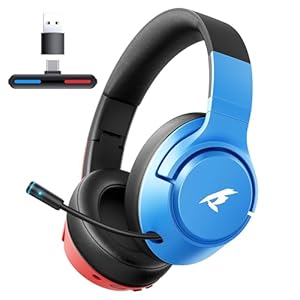 CG-01 2.4Ghz Wireless Gaming Headset for Nintendo Switch丨OLED丨Lite, Bluetooth 5.4 Gaming Headphones with Noise Cancelling Microphone, 40Hr Battery, USB & Type-C Connector for PS5, PS4, PC, Laptop, Mac