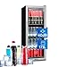 Klarstein Beersafe Getränke-Kühlschrank - Mini-Kühlschrank mit Edelstahl-Front, Glastür, niedrige Betriebslautstärke, LED-Beleuchtung, wechselbarer Türanschlag, 201 Liter Volumen, schwarz-silber