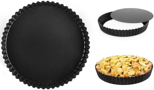Produktbild von Happybase Tartpfannen Set – 2 Stück Antihaftbeschichtet, Herausnehmbarer Boden, Ideal Für Quiche & Kuchen