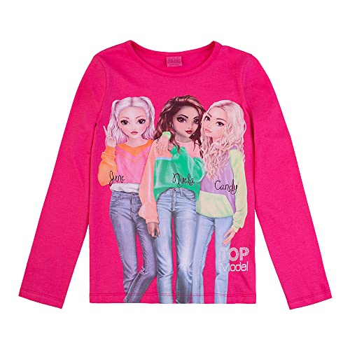 TOP MODEL Niña Camiseta de Manga Larga con June, Nyela & Candy 75062 Rosa, Talla 152, 12 años