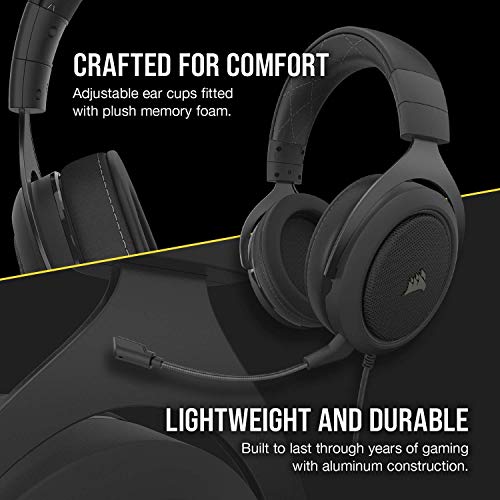 Corsair HS60 PRO - 7.1 Virtual Surround Sound Gaming Headset with USB DAC - Works with PC, Xbox Series X, Xbox Series S, Xbox One, PS5, PS4, and Nintendo Switch - Carbon (CA-9011213-NA)