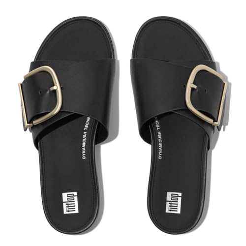 Image of FitFlop Gracie Maxi-Buckle Leather Slides