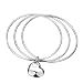 1 X Fashion Women Jewelry Solid 925 Sterling Silver Dolphin Bangle Bracelet Gift