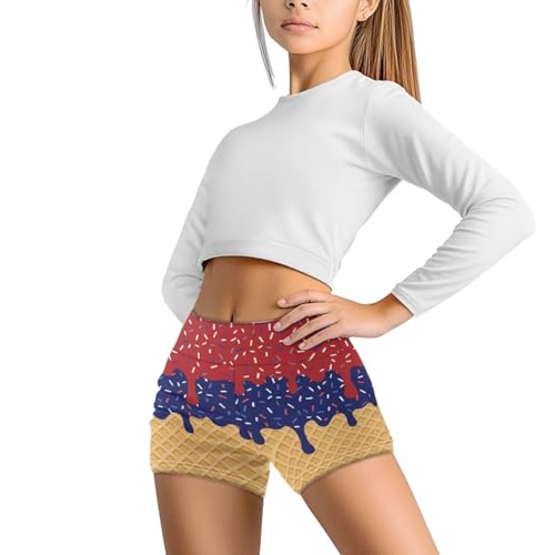 Girls Athletic Shorts Comfy and Safety High Waisted Yoga Dance Shorts Gymnastics Shorts Fashion Short 5-14Y3