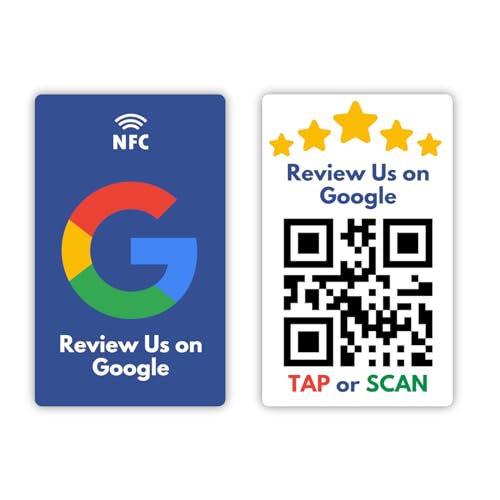 Review NFC Card | Along with QR Code | Blue | Pre-Configured PVC Card | Works with any NFC-Enabled Smartphone by tinydabba