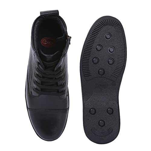 Image of Zoom Shoes High Ankle Genuine Leather Shoes For Men ZA-1165 | Super Comfortable Anti-slip Hiking Boots With Cushioned Insole