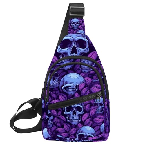 Sac à dos à bandoulière violet avec sangle réglable et motif