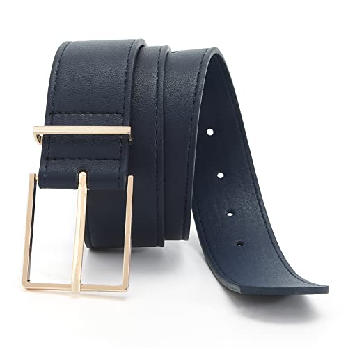 Women Wide Waist Belt for Dresses Jeans with Gold and Silver Buckle3