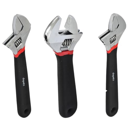 Image of Dapetz ® Adjustable Spanner Wrench 6", 8" & 10" (150mm, 200mm & 250mm) with Large Jaw Opening – Adjustable Wrench for Plumbing, Bathroom Nuts, Pipe Fittings, DIY & Professional