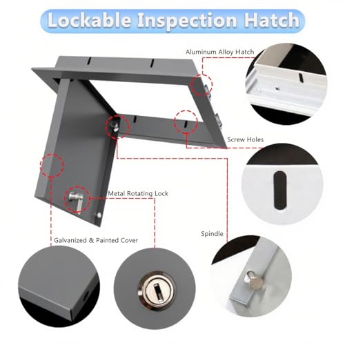 Panel de acceso impermeable contra humedad para registros de techos 5