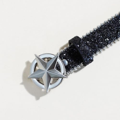 Punk Waist Belly Chain Belt For Women Men For Street Dance Prom Hip Hop Rock Music PU Belt Jean Star Buckle Belt3