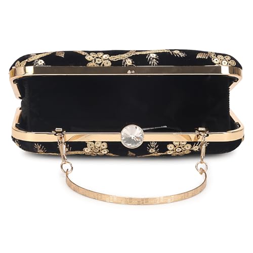 Image of LONGING TO BUY Hand Crafted Designer Box Clutch - Zari Embroidery For Women