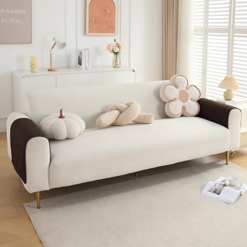 Image of HOKIPO Quilted Sofa Arm Cover with Pockets, Dark Brown, Pack of 2 (1 Pair) (IN-787-L-DBR*2)