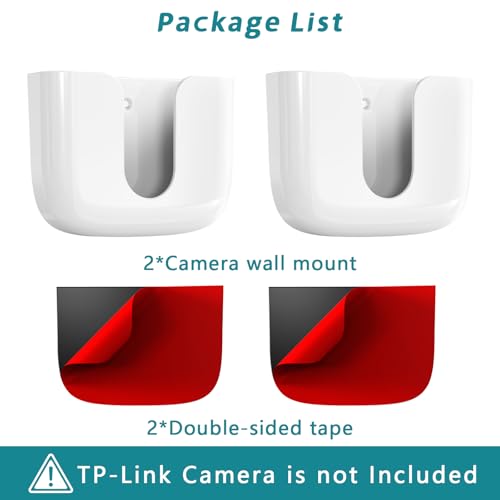 Image of Adhesive Tapo Camera Mount,Fit for Tapo Link Indoor Security Camera C100 /C110 ,No Drilling Mount Holder,No Damage to Surface Mounting Bracket (Tapo Link Cameras is Not Included) White,2Pack