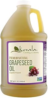 Kevala Grapeseed Oil, 1/2 Gallon (64 fl oz), Premium Natural, Expeller Pressed