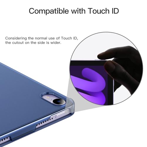 Image of JETech Cover Case for iPad mini (A17 Pro, 2024 Model, 7th Generation) / mini 6 (2021 Model, 6th Generation), Slim Stand Hard Back Shell Smart Cover with Auto Wake /Sleep (Navy Blue)