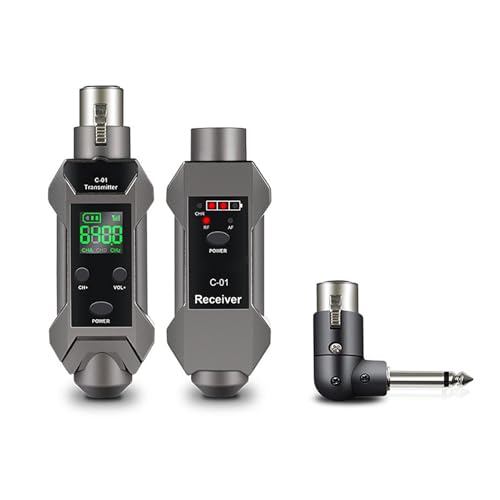 Adaptador XLR inalámbrico que convierte micrófono con cable a inalámbrico, soporta hasta 16 unidades, recargable