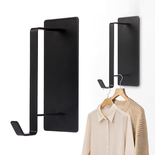 KAIXUANMAN マグネット コートハンガー ドアハンガー 玄関扉 収納 ウォールフック ウォールハンガー ハンガーラック スッキリ収納 簡単設置 ブラック