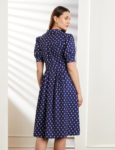 Image of Symbol Premium Women Desk-to-Dinner' Fit & Flare Wrap Dress (Midi Length | Stylish) (Available in Plus Sizes)