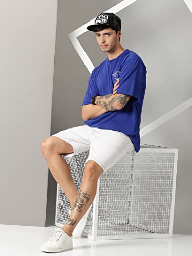 Image of RodZen Oversized Drop Shoulder Half Sleeves Round Neck Solid Cotton Blend Combo T-Shirt for Men