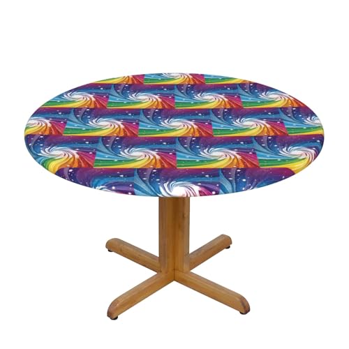 Nappe ronde élastique M polyester imperméable multicolore