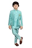 AHHAAAA Kids Indian Ethnic Silk Blend Bollywood Style Indo-Western Sherwani Set For Boys