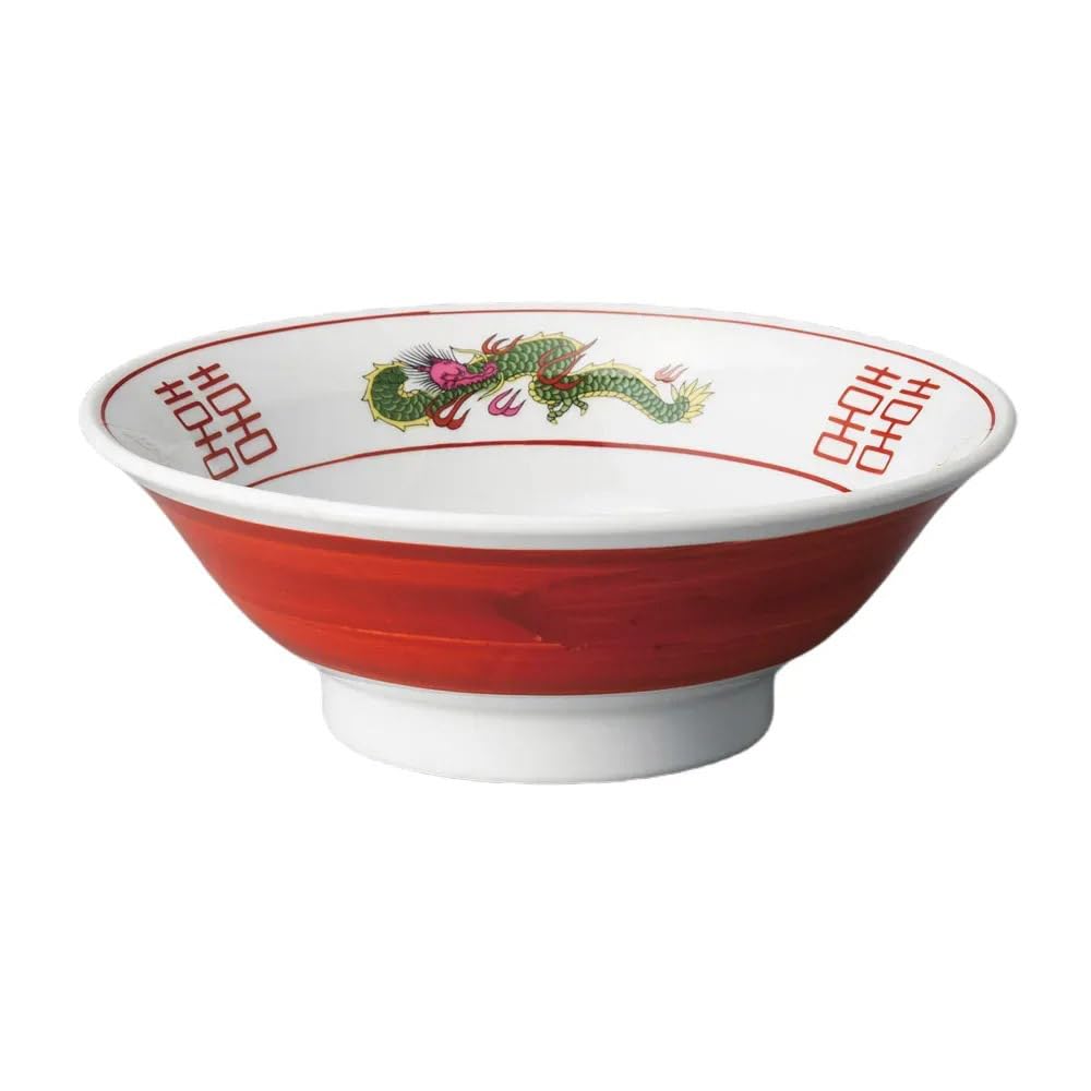 Amazon.co.jp: 赤巻三つ竜6.8リム丼 | ラーメン鉢 [ 20.4×7.4