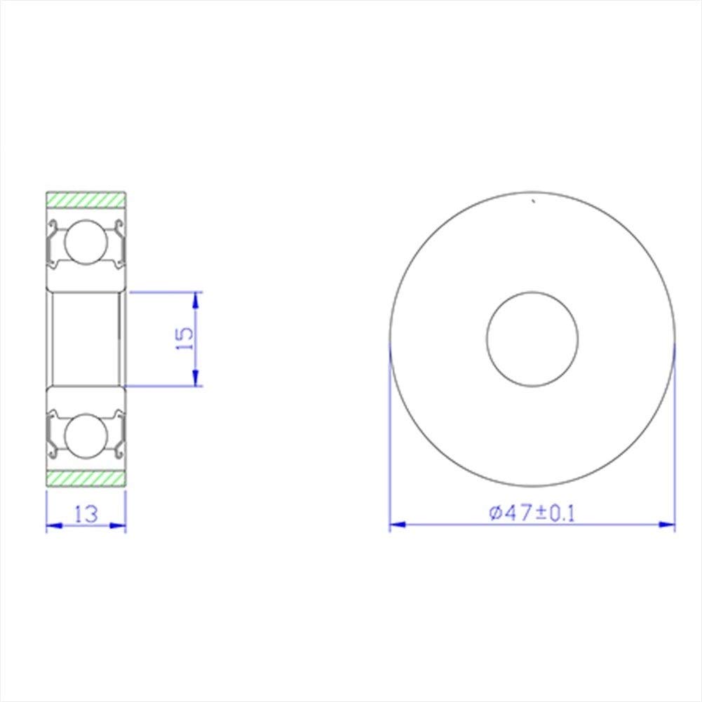 Produits de transmission puissance PU 6302 2 pièces Roulement recouvert polyuréthane 15 x 47 13 mm Arbre PU630247-13 Roulements recouverts d'uréthane à billes PU6302